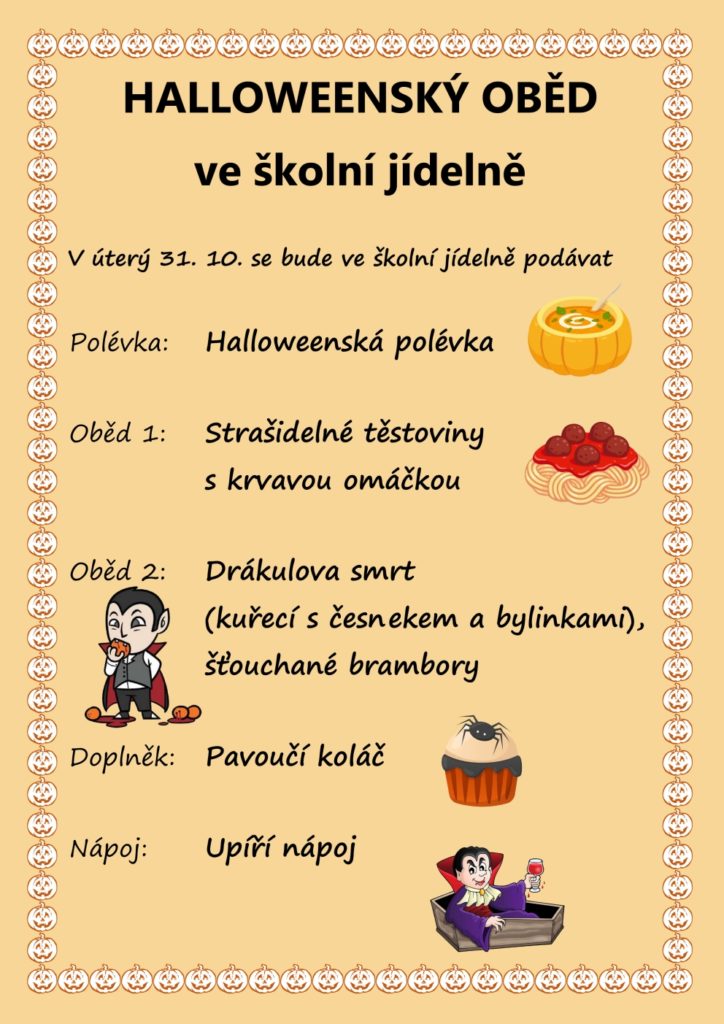 Halloweenský oběd ve školní jídelně