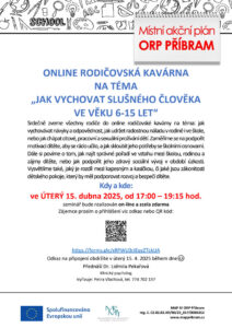 Pozvánka na rodičovskou kavárnu - 15. 4. 2025