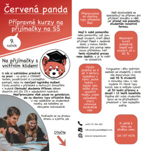Červená panda - přípravné kurzy na přijímačky na SŠ